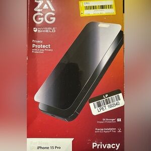 New Zaga Screen Protector with Invisible Shield IPhone 15 Pro